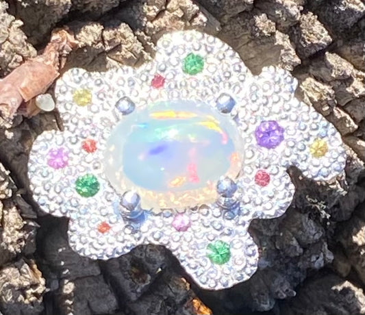 Splatter Pin with Opal