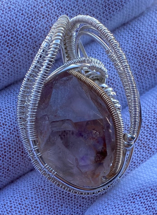 Wire-Wrap Necklace with Smokey Amethyst Crystal